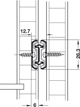 Kuličkové výsuvy, plnovýsuv, Accuride 2642, nosnost do 45 kg, ocel, montáž na bok, výsuvy do drážky