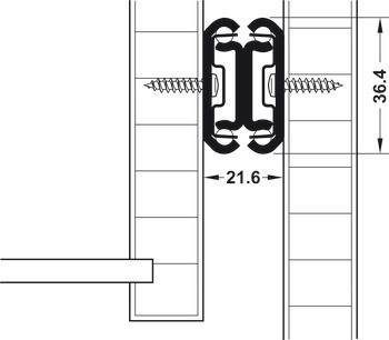 Kuličkové výsuvy, Plnovýsuv, Accuride 3630, nosnost do 45 kg, ocel, montáž na bok