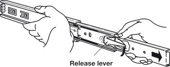 Kuličkové výsuvy, Plnovýsuv, Accuride 3832, nosnost do 50 kg, ocel, stranová montáž