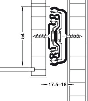 Kuličkové výsuvy, plnovýsuv, Accuride 5417 Ec, nosnost do 55 kg, ocel, montáž na bok