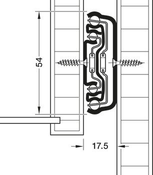 Kuličkové výsuvy, plnovýsuv, Accuride 5417 Ec, nosnost do 55 kg, ocel, montáž na bok