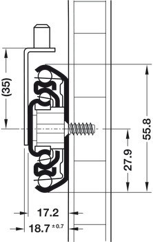 Kuličkové výsuvy, plnovýsuv, nosnost do 123 kg, ocel, montáž pomocí čepů