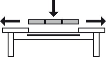 Kuličkové výsuvy, pro 1–3 vkládací desky, pro stoly s rámovou konstrukcí a bez ní