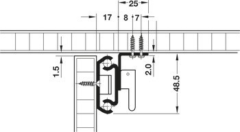 Kuličkové výsuvy, pro 2 vkládací desky, pro stoly s rámovou konstrukcí