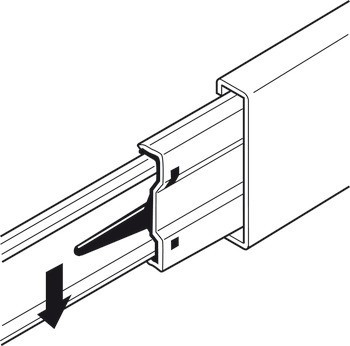 Kuličkový výsuv, Accuride 3832 SC, nosnost do 45 kg, ocel, montáž na bok