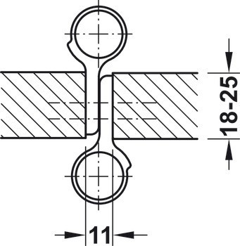 Kyvný pružinový závěs, pro bezfalcové dveře do 10 kg