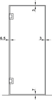 Kyvný pružinový závěs, pro celoskleněné dvojčinné dveře