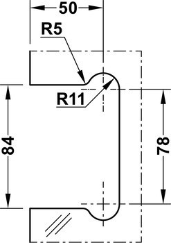 Kyvný pružinový závěs, pro celoskleněné dvojčinné dveře