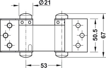 Kyvný pružinový závěs, Rozměry 50 mm, Fridavo, pro vnitřní dveře