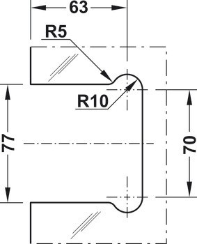 Kyvný pružinový závěs, Simonswerk Collio, pro celoskleněné dvojčinné dveře, stěna ke sklu