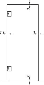 Kyvný pružinový závěs, Simonswerk Collio, pro celoskleněné dvojčinné dveře, stěna ke sklu