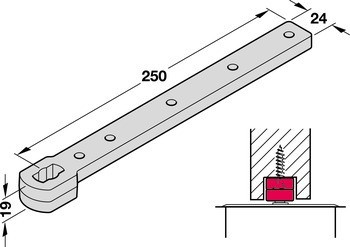 Lišta, pro dvojčinné dveře, podlahový zavírač, Geze