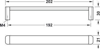 Madlo, Häfele Déco H1365, hliník