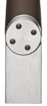 Madlo, kulatá, úchytka: nerez, vložka: kůže