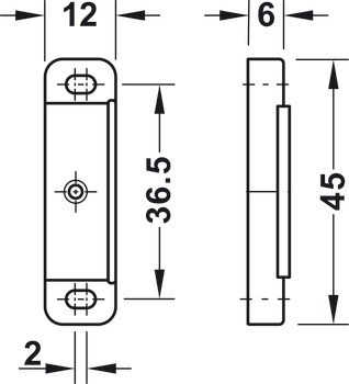 Magnetická záskočka, přídržná síla 3,0–4,0/4,0–5,0 kg, k přišroubování, hranatá