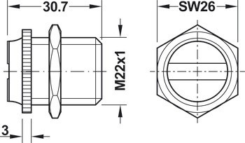 Magnetická záskočka, přídržná síla 7/10 kg, k přišroubování, pro kovové korpusy