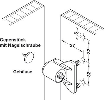 Magnetická záskočka, Press-Fit, přídržná síla 4 kg