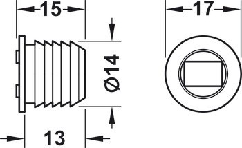 Magnetická záskočka, Přídržná síla 2,5–3,5 kg, pro otvor 13,6 mm