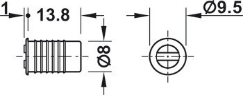 Magnetická záskočka, přídržná síla 2 kg, pro vrtaný otvor 8 mm