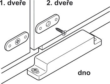 Magnetická záskočka, Přídržná síla 2 x 3–4 kg, k přišroubování, hranatá