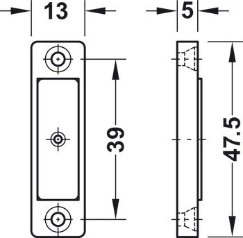 Magnetická záskočka, přídržná síla 3,0–4,0 kg, k přišroubování, hranatá