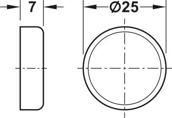 Magnetická záskočka, přídržná síla 3,0 kg, k nalepení, pro kovové korpusy