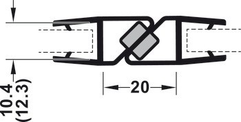 magnetické těsnění pro skleněné dveře, Magnetický, pro sprchové kouty, sklo-sklo, pro 180° skleněná čela