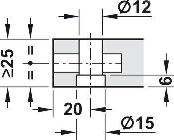 Mechanismus nastavení výšky soklu, pro montáž do vyvrtaného otvoru