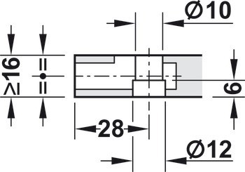 Mechanismus nastavení výšky soklu, pro montáž do vyvrtaného otvoru