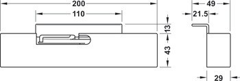 Mechanismus tlumeného dotahu pro dveře, DDA 140/240, pro otočné dřevěné a skleněné dveře v interiéru