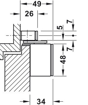 Mechanismus tlumeného dotahu pro dveře, Geze ActiveStop, povrchová montáž