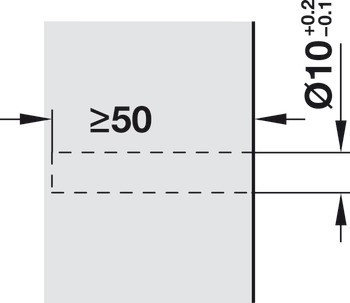 Mechanismus tlumeného zavírání pro dveře, Blumotion, montáž na straně úchytky