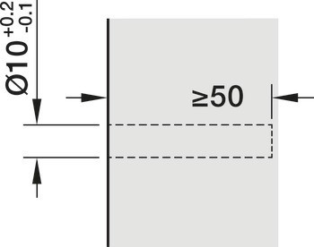 Mechanismus tlumeného zavírání pro dveře, Blumotion, montáž na straně úchytky