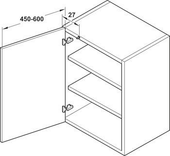 Mechanismus tlumeného zavírání pro dveře, Metalla 510, k nasunutí nebo pro použití s deskou adaptéru