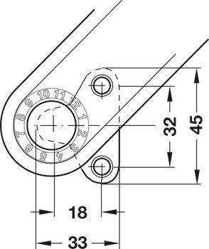 Mechanismus tlumeného zavírání, Pro výklopné kování Maxi