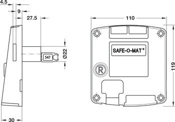 Mincovní zámek vracející mince, se 2 štěrbinami pro mince