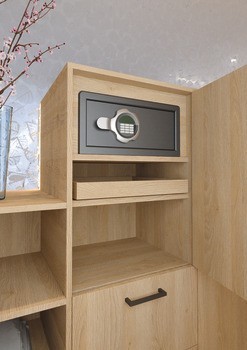 Mini-Trezor, Hotelový trezor, černý, s osvětlením interiéru