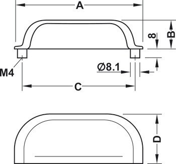 Misková úchytka, Häfele Déco, mosaz