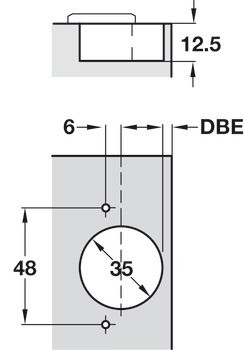 Miskový závěs, Häfele Metallamat A/SM 110°, plně naložená montáž