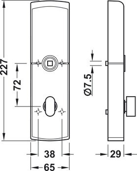 Modul dveřního terminálu, DT 400 FH, Dialock, pro požárně odolné a kouřotěsné dveře, s knobkou, Legic® Integra