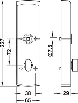 Modul dveřního terminálu, DT 400 FH, Dialock, s knobkou, Tag-itTM ISO