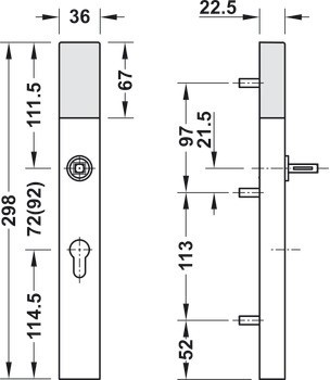 Modul dveřního terminálu, DT 600c, Häfele Dialock, bez knobky