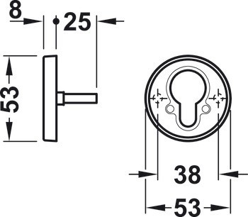 Moduly dveřního terminálu, DT 400 FH, Dialock, bez knobky, Tag-it™ ISO
