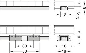 Montážní klip, pro osvětlovací LED pásky s PUR zapouzdřením, jednobarevné