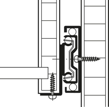 Montážní konzole, Accuride 633, pro kuličkové výsuvy