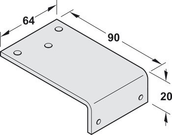 Montážní konzole, paralelní montáž ramene, pro DCL dveřní zavírač