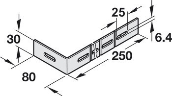 Montážní konzole, pro vzpěru policového systému 60 x 30 mm