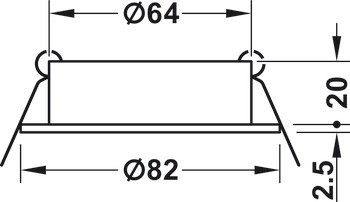 Montážní kroužek, LED 1150, vrtaný otvor ⌀ 68 mm