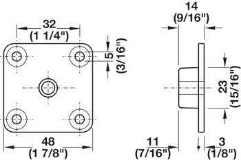 Montážní podložka, s vnitřním závitem pro závitový šroub