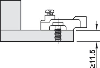 Montážní podložka, pro aplikace do úzkého slepého rohu, Modul Blumotion 95°